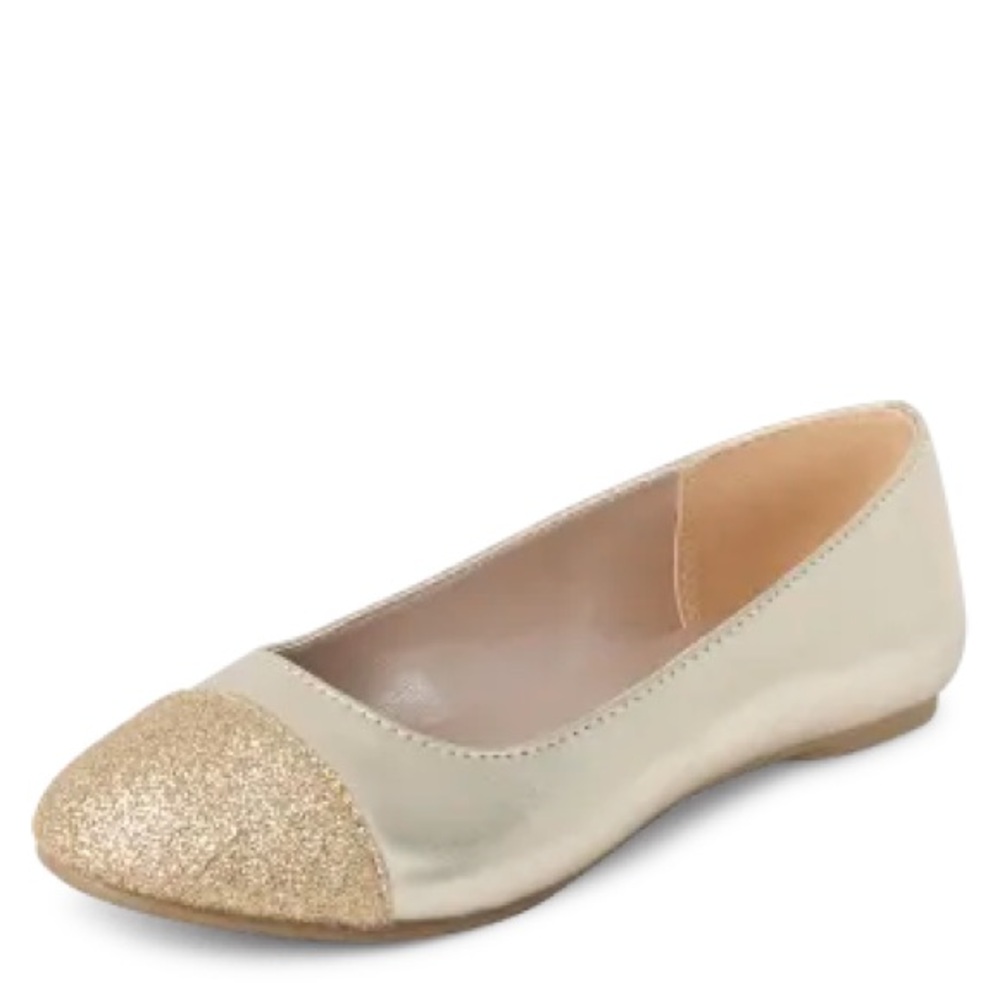 The Children's Place Gold and Cream Kids Dress Shoes